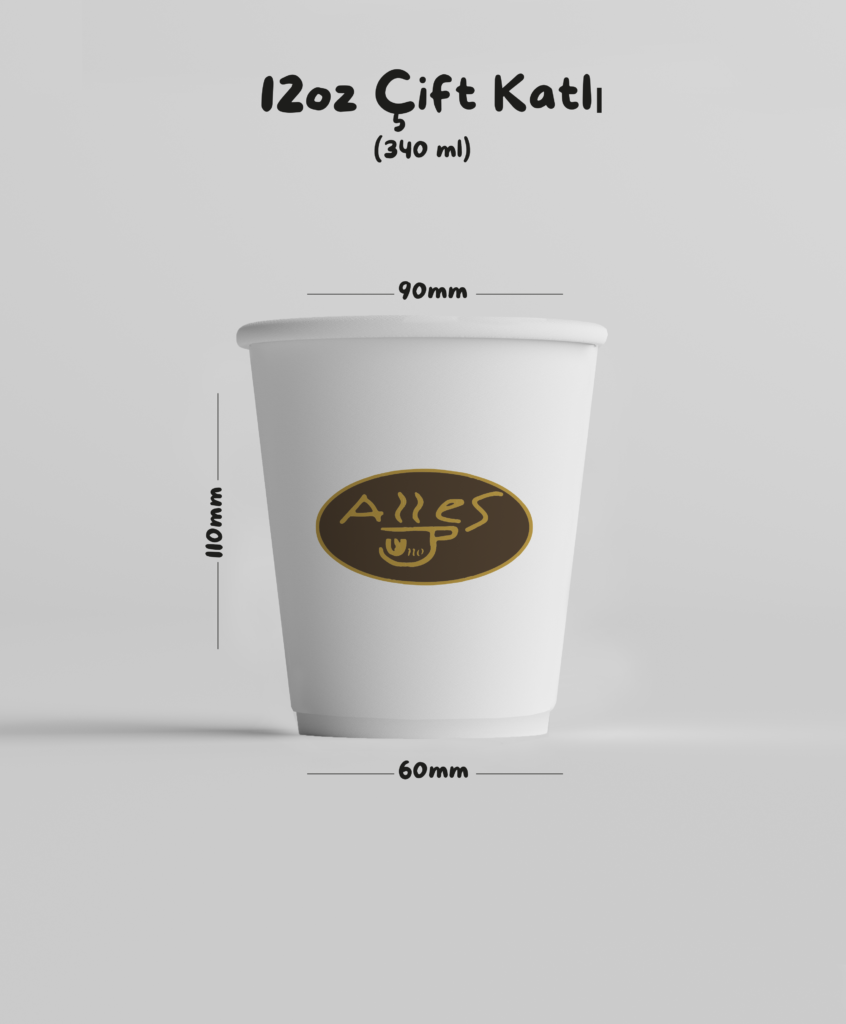 12oz baskılı karton kahve bardağı