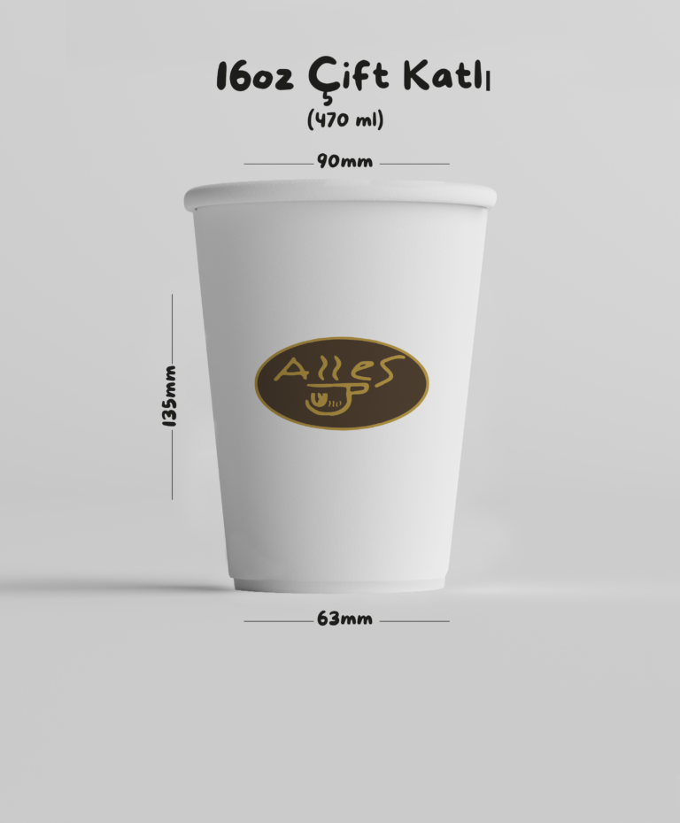 16oz baskılı karton kahve bardağı