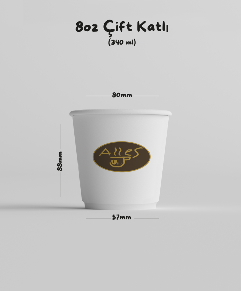 8oz baskılı kahve bardağı