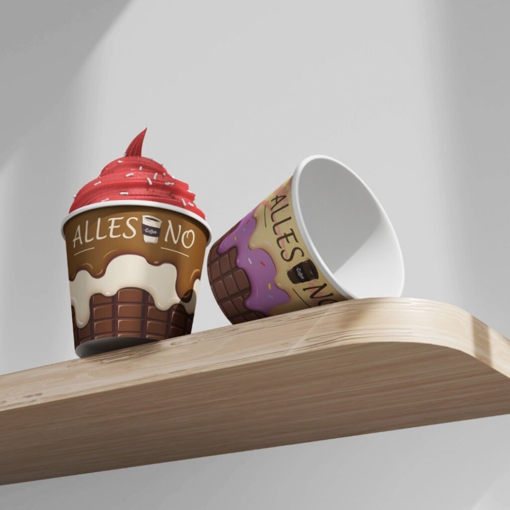 Disposable custom ice cream cups