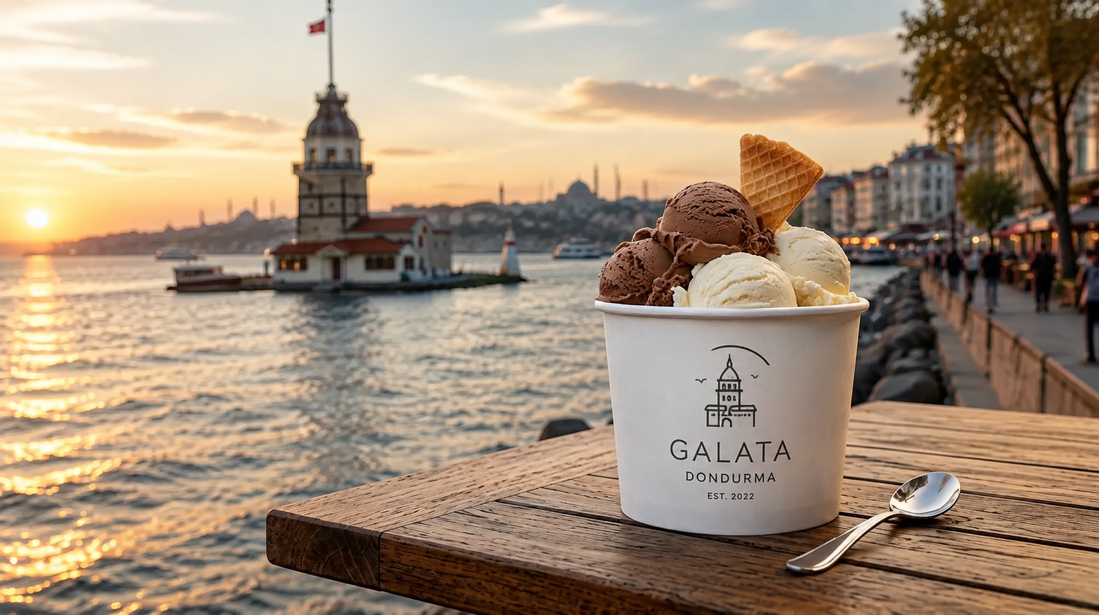 İstanbul baskılı dondurma kasesi