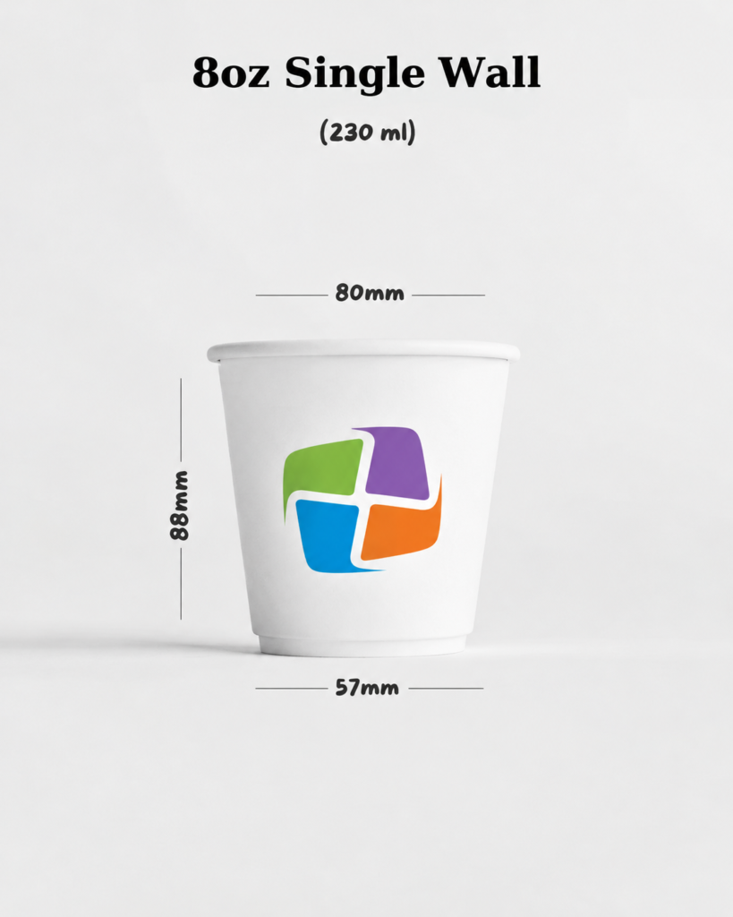 8oz Custom Printed Paper Coffee Cup